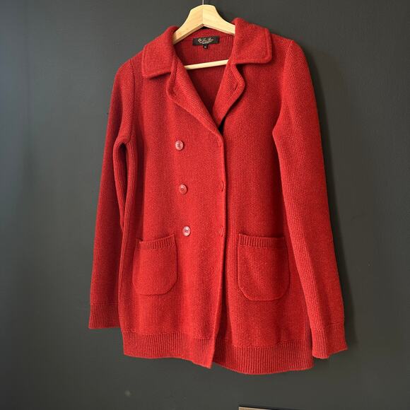 Loro Piana Baby Cashmere Double Breasted Cardigan Rust Size 40 - Picture 12 of 15